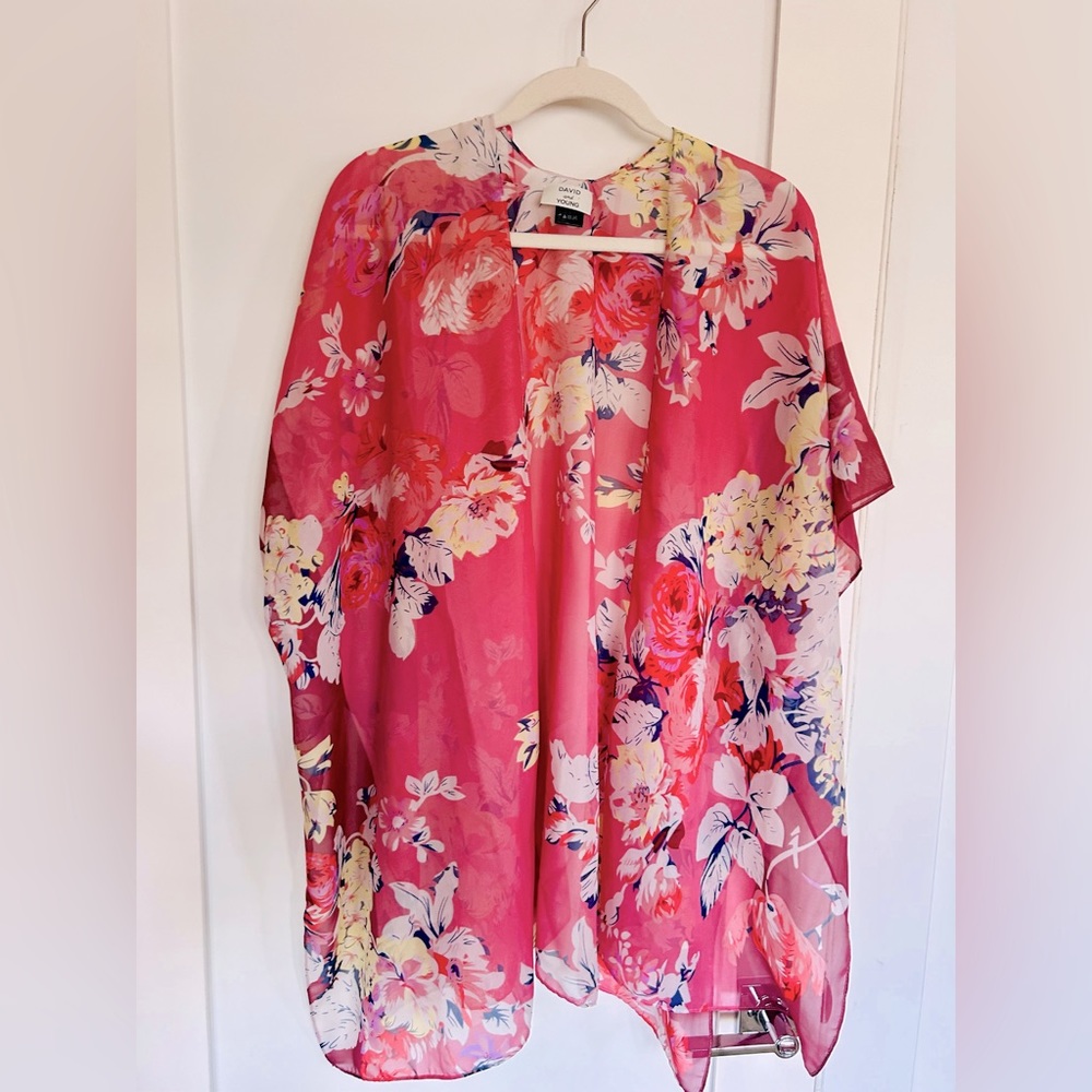Pink floral kimono